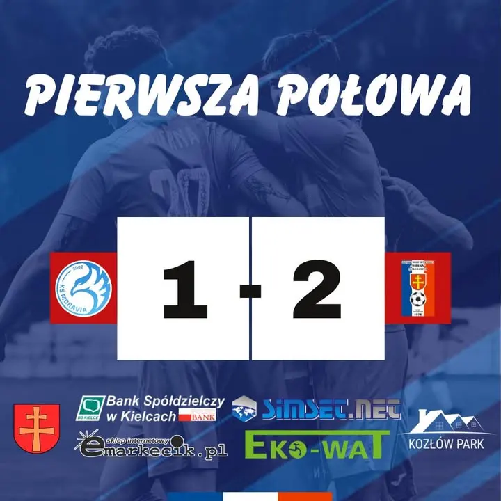 ️ Do przerwy prowadzimy z Moravią Morawica 2:1