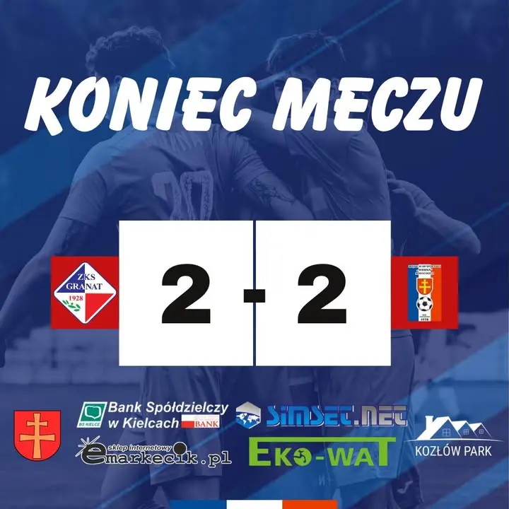 Koniec meczu 🔚 Remisujemy 2:2 z Granatem Skarżysko-Kamienna po samobójczym trafieniu