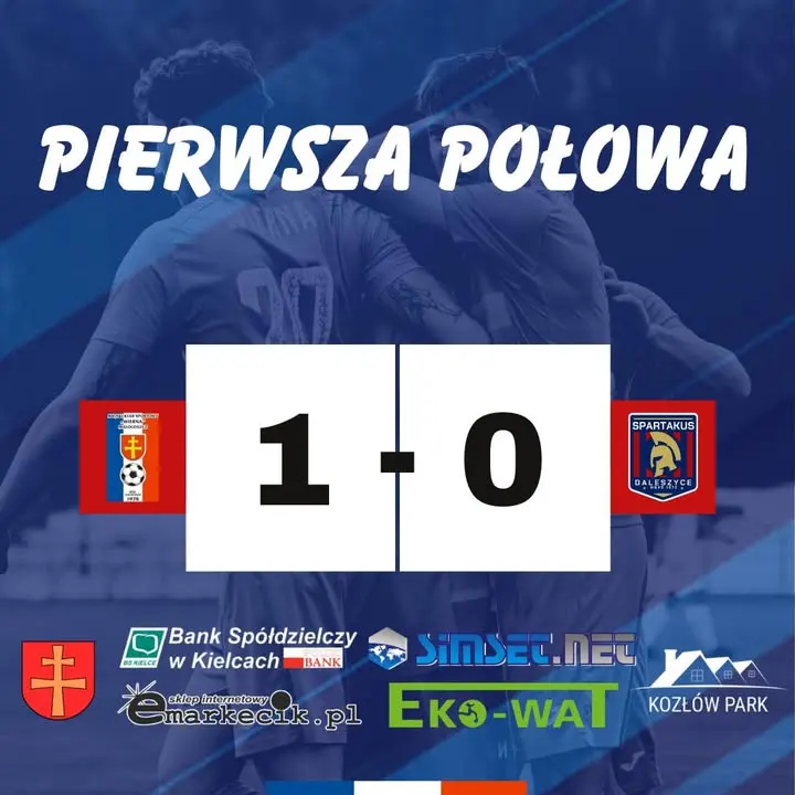 ️ Do przerwy prowadzimy ze Spartakusem Daleszyce 1:0