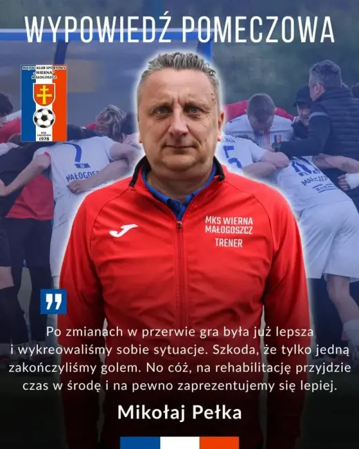 Wypowiedź trenera Mikołaja Pełki po sobotnim spotkaniu z GKS-em Nowiny 🗣⬇️ "Ciężko