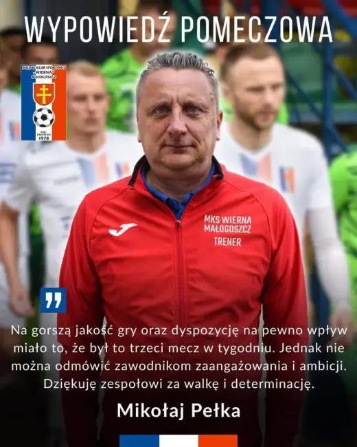 Komentarz trenera Mikołaja Pełki po niedzielnej przegranej w Klimontowie 🗣⬇️ "Na pewno to nie był nasz dzień