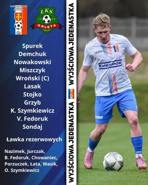 Wyjściowa jedenastka na dzisiejsze spotkanie z Orlętami Kielce