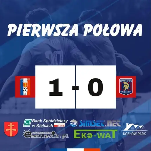 ️ Do przerwy prowadzimy ze Spartakusem Daleszyce 1:0