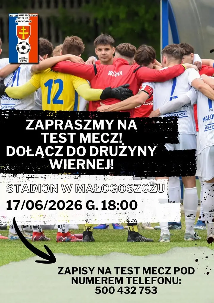 Sztab szkoleniowy Wiernej poszukuje wzmocnień do drużyny seniorskiej i zaprasza piłkarzy