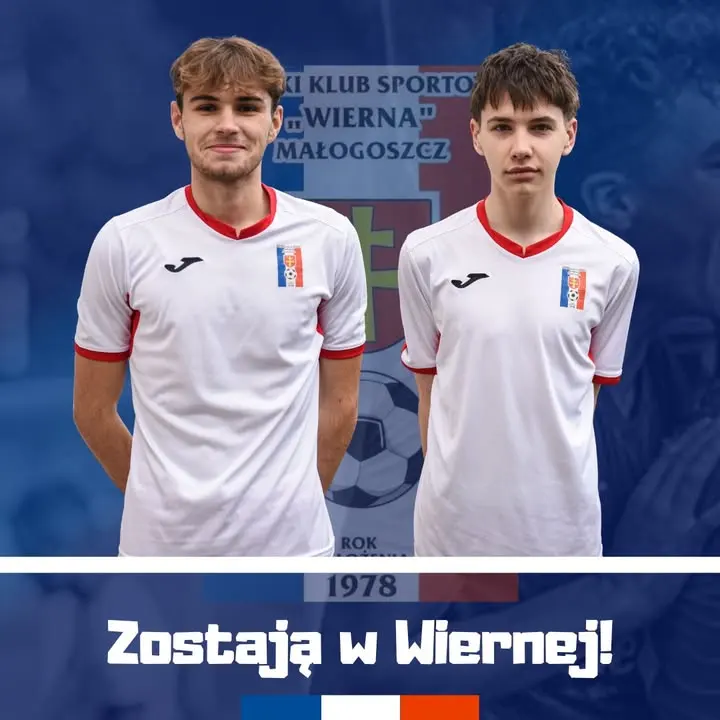 Adrian Łata i Bartosz Jurczak zostają w Wiernej Małogoszcz