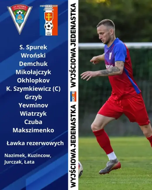 Wyjściowa jedenastka na dzisiejsze spotkanie z Victorią 2015 Skalbmierz