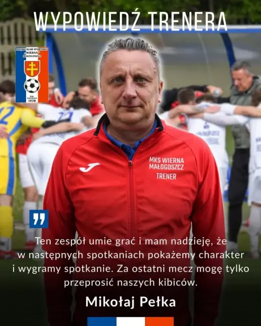 Wypowiedź naszego trenera Mikołaja Pełki, po niedzielnym meczu z Victorią 2015 Skalbmierz
