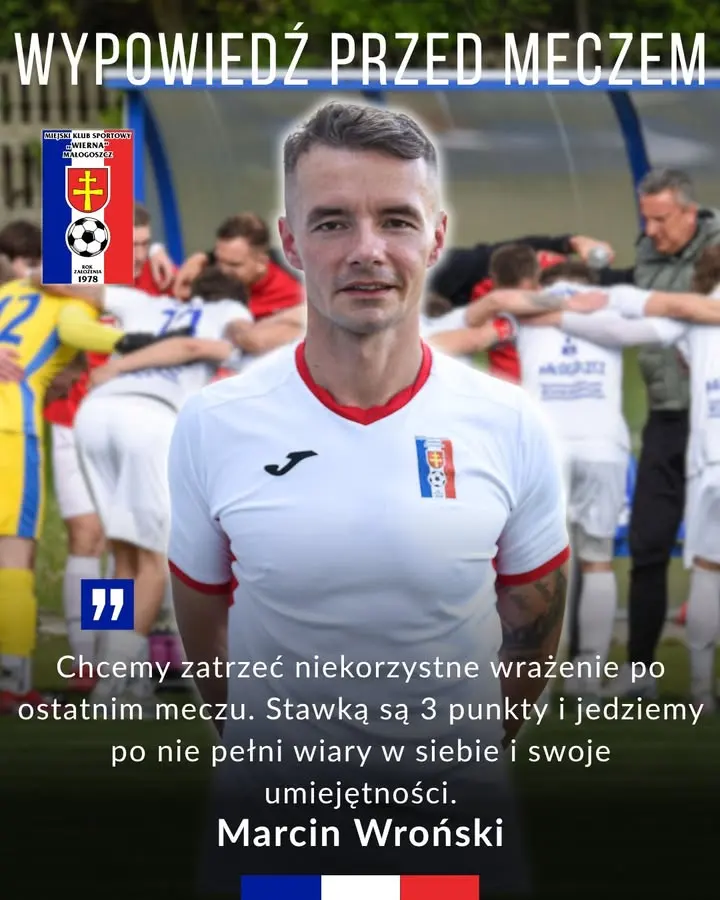 Wypowiedź naszego środkowego obrońcy, Marcina Wrońskiego, przed niedzielnym meczem z liderem tabeli