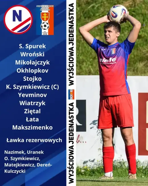 Wyjściowa jedenastka na dzisiejsze spotkanie w Nowinach